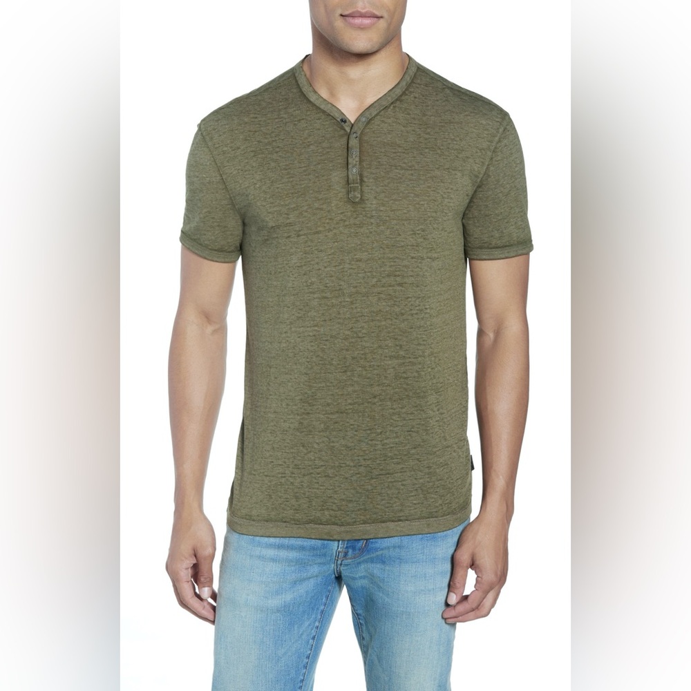 JOHN VARVATOS burnout henley t shirt